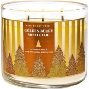 Bath & Body Works Golden Berry Mistletoe Candle 3-wick